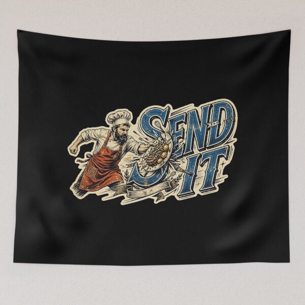 Item preview, Send It Chef Design, Send It Cook Artwork, Send It Cooking Graphic, Chef Gift, Cook Gift, Kitchen Design, Chef Life, Professional Cooking, Culinary Art, Restaurant Kitchen, Cooking Lover Gift designed and sold by Typologystudios.