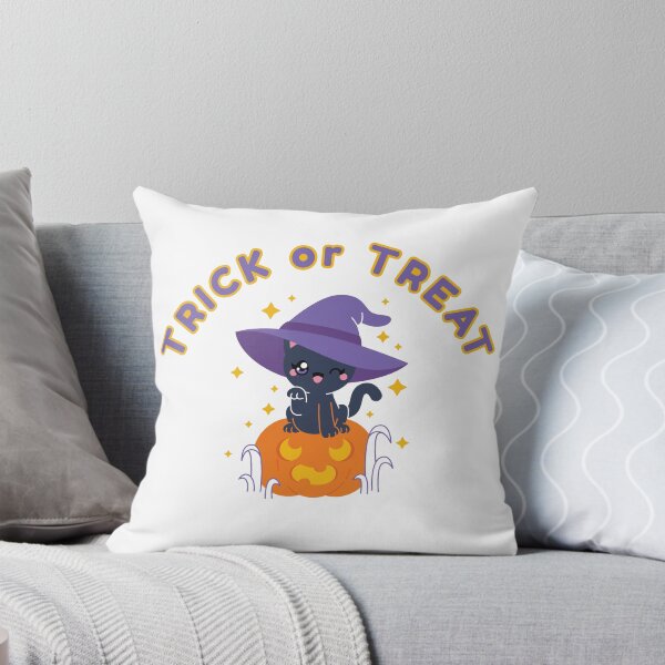 Item preview, Trick or Treat Witch Black Cat on Jack-O-Lantern designed and sold by Stephanie Hardy.