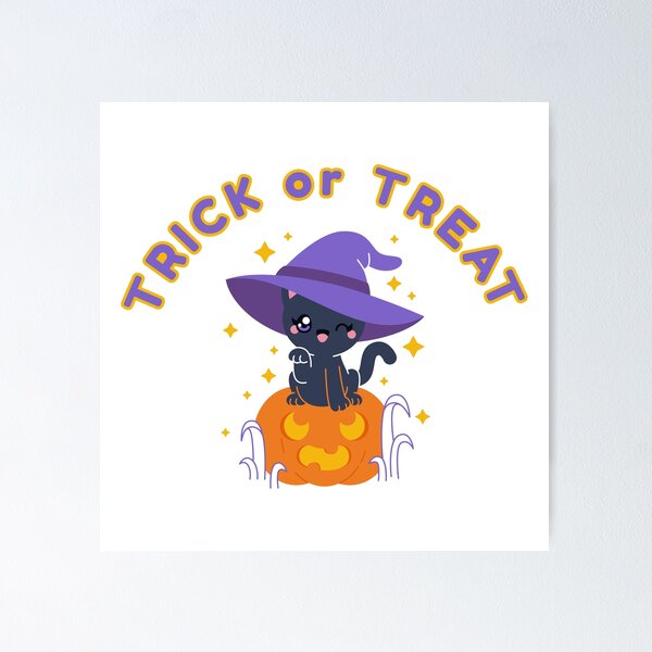 Item preview, Trick or Treat Witch Black Cat on Jack-O-Lantern designed and sold by Stephanie Hardy.
