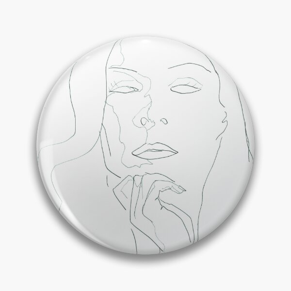 Item preview, Woman with Hand to Chin, Teal Line designed and sold by essentialink.