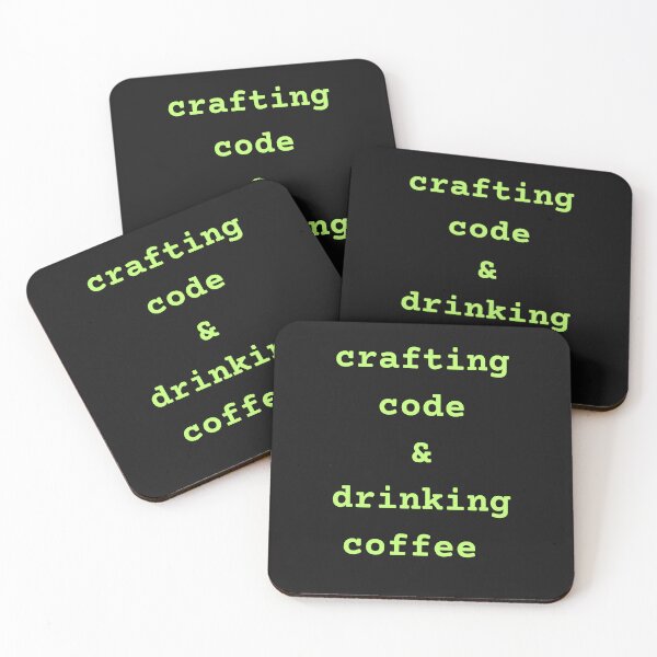 Item preview, crafting code and drinking coffee funny programmer quote  designed and sold by stileepensieri.