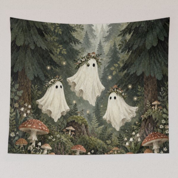 Item preview, Ghost Levitating Above Mushroom Forest designed and sold by scicilysimonee.