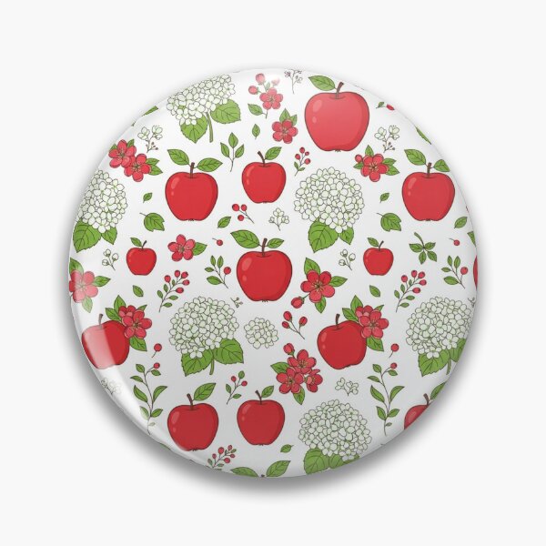 Item preview, Red Apple And White Flower Botanical Pattern designed and sold by Owcomm.