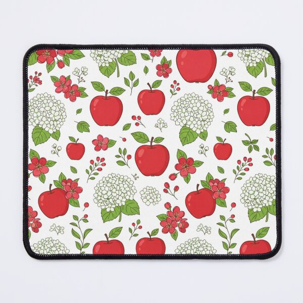 Item preview, Red Apple And White Flower Botanical Pattern designed and sold by Owcomm.
