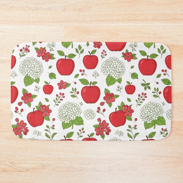 Item preview, Red Apple And White Flower Botanical Pattern designed and sold by Owcomm.