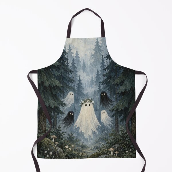 Item preview, Ghost levitating above foggy blue pine forest designed and sold by scicilysimonee.