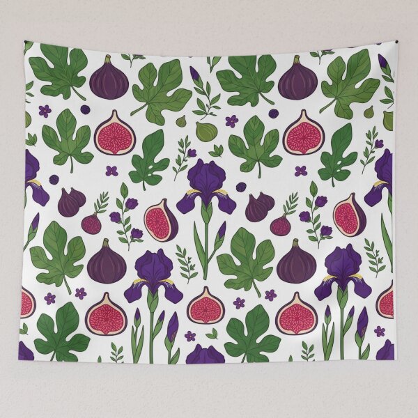 Item preview, Botanical Fig Fruit And Iris Pattern designed and sold by Owcomm.