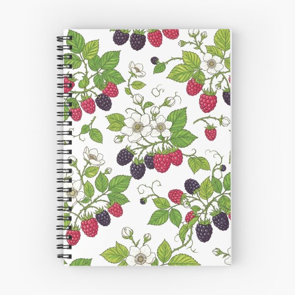 Item preview, Patrón botánico vintage de frambuesas y moras designed and sold by Owcomm.