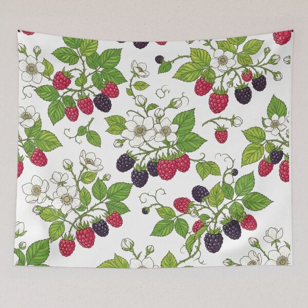 Item preview, Vintage Botanical Raspberry And Blackberry Pattern designed and sold by Owcomm.