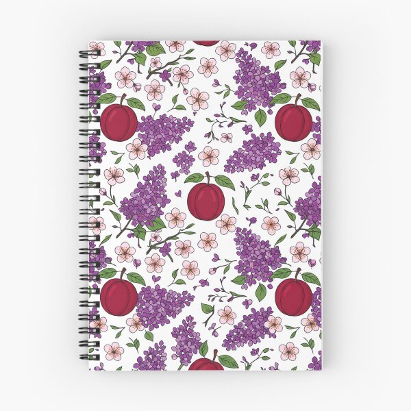 Item preview, Purple Lilacs and Red Plums Floral Pattern    designed and sold by Owcomm.