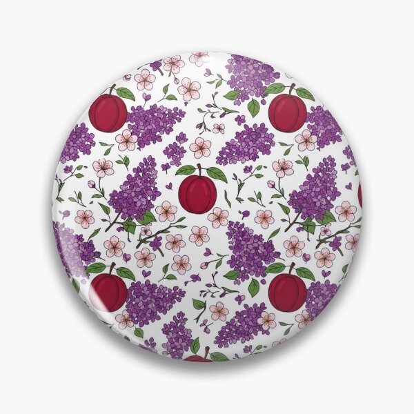 Item preview, Purple Lilacs and Red Plums Floral Pattern    designed and sold by Owcomm.