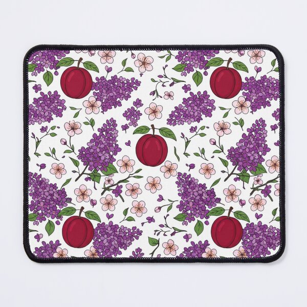 Item preview, Purple Lilacs and Red Plums Floral Pattern designed and sold by Owcomm.