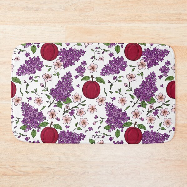 Item preview, Purple Lilacs and Red Plums Floral Pattern    designed and sold by Owcomm.