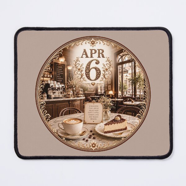 Item preview, April 6 Cozy Cafe Birthday Coffee Design designed and sold by LunaMoments.