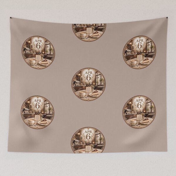 Item preview, April 6 Cozy Cafe Birthday Coffee Design designed and sold by LunaMoments.