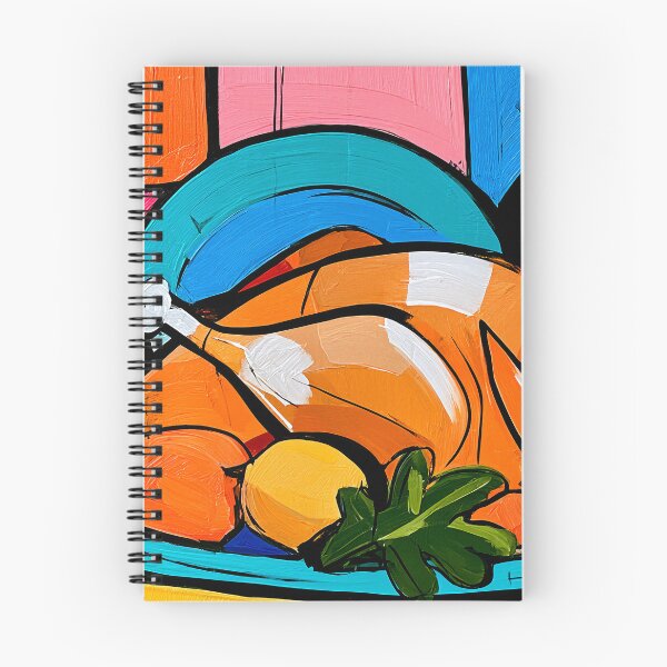 Item preview, Thanksgiving Dinner with Roasted Turkey, Vegetables and Wine in a Colorful Geometric Celebration designed and sold by OlfactoART Studio.