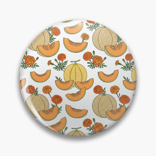 Item preview, Fresh Cantaloupe Melon And Marigold Flowers Pattern    designed and sold by Owcomm.