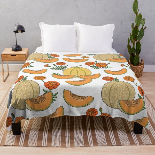 Item preview, Fresh Cantaloupe Melon And Marigold Flowers Pattern    designed and sold by Owcomm.