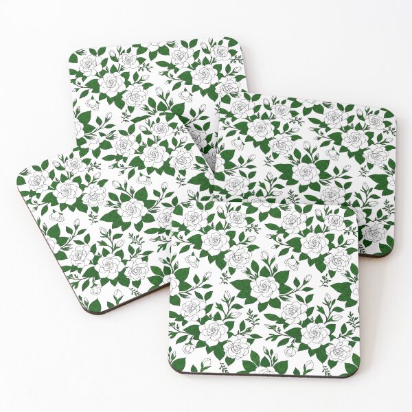 Item preview, Elegant White Roses and Green Leaves Pattern    designed and sold by Owcomm.