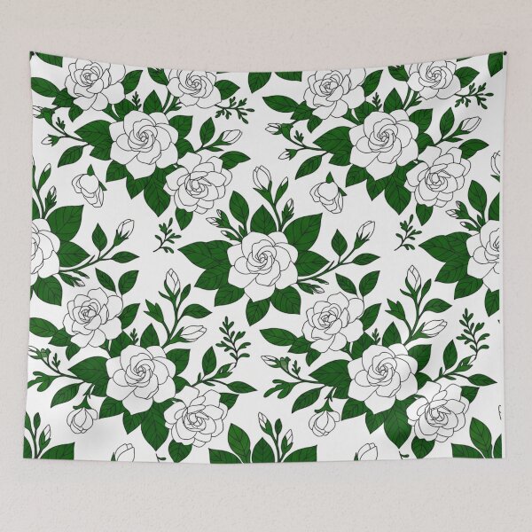 Item preview, Elegant White Roses and Green Leaves Pattern    designed and sold by Owcomm.