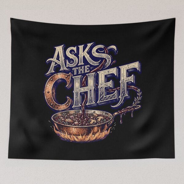 Item preview, Ask the Chef Design, Chef Artwork, Cook Design, Cooking Graphic, Chef Gift, Cook Gift, Culinary Art, Chef Life, Kitchen Design, Professional Chef, Restaurant Kitchen, Food Lover Gift designed and sold by Typologystudios.