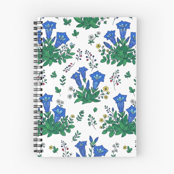 Item preview, Blue Gentian Wildflowers Botanical Floral Pattern    designed and sold by Owcomm.