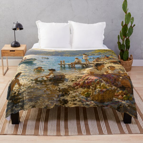Item preview, Joyful Lakeside Family Gathering Mountain Village Painting designed and sold by GutyzDesignsES.