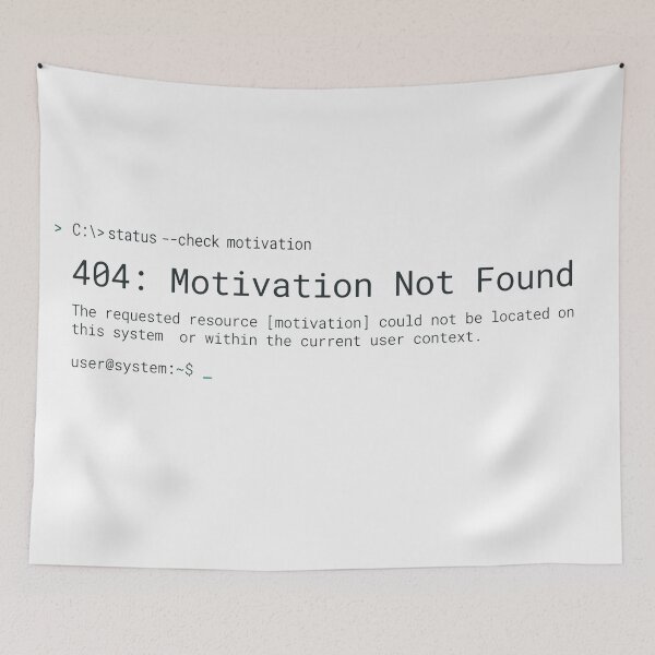 Item preview, 404 Motivation Not Found Error Code designed and sold by Owcomm.