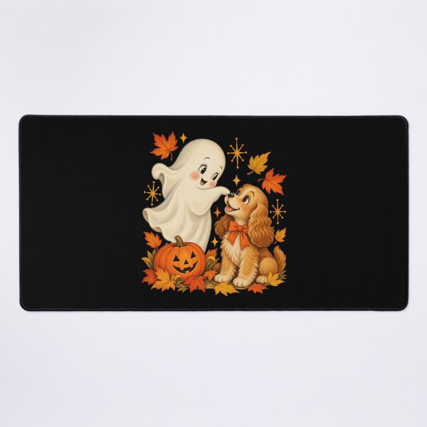 Item preview, Cute Ghost Black Cat Coffee Retro Halftone Print designed and sold by Aqouiatiqe.