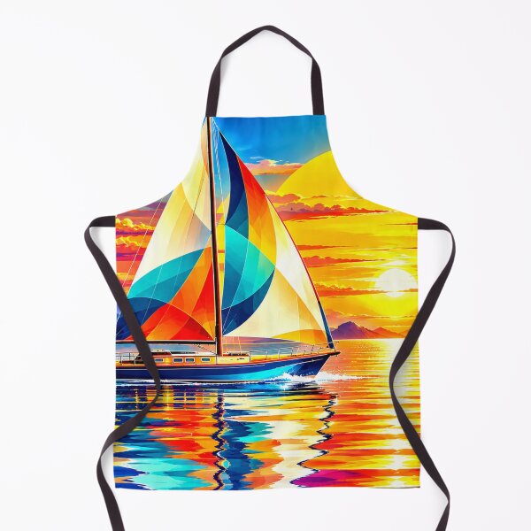 Item preview, Geometric Sunset Sailboat Coastal Escape designed and sold by New Wave Artworks & Odds &Ends.