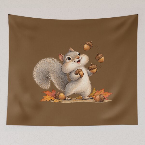Item preview, Squirrel Juggling Acorns 1A designed and sold by CrumbBumStudio.