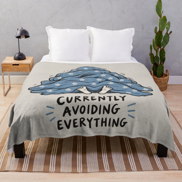 Item preview, Currently Avoiding Everything | Funny Blanket Introvert Adult Humor designed and sold by Moons Studio.