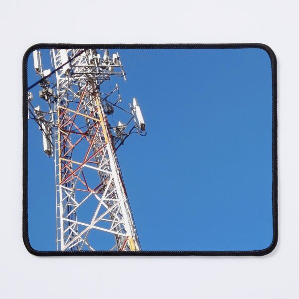 Item preview, Large telecommunications mast under a deep blue sky designed and sold by PicturePic.