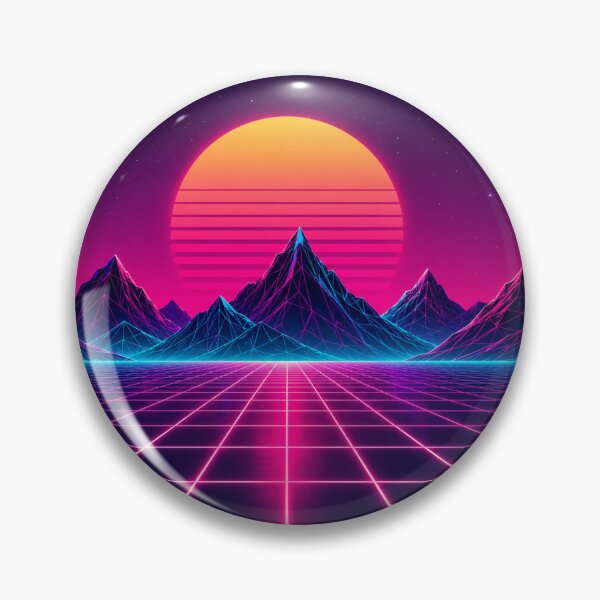 Item preview, Synthwave Retro Sunset Grid Mountain Landscape designed and sold by Owcomm.