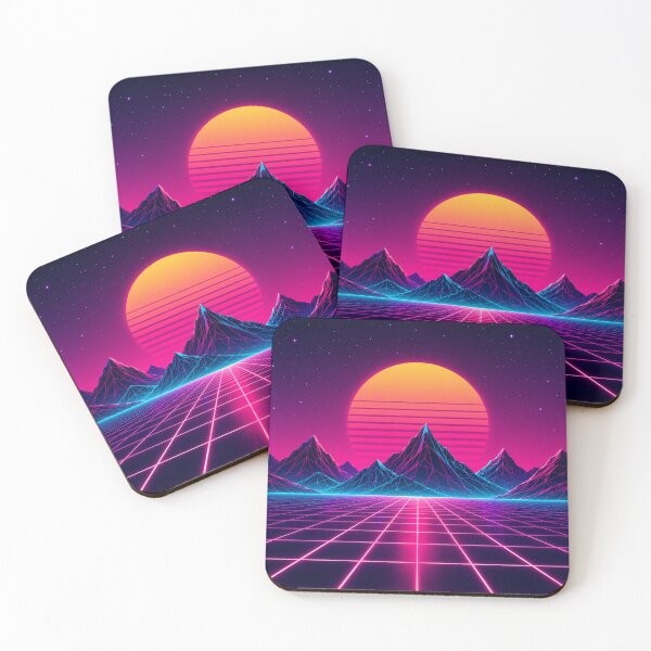 Item preview, Synthwave Retro Sunset Grid Mountain Landscape designed and sold by Owcomm.