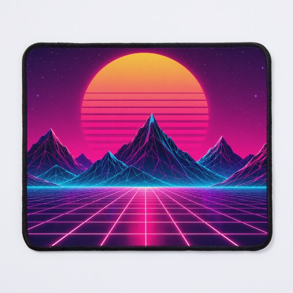Item preview, Synthwave Retro Sunset Grid Mountain Landscape designed and sold by Owcomm.