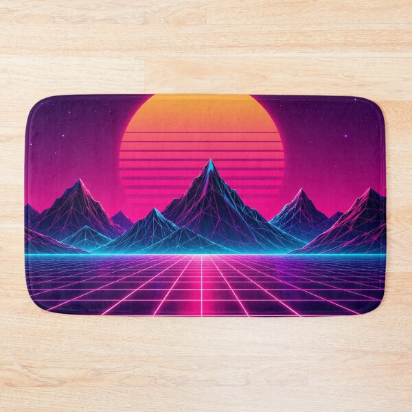 Item preview, Synthwave Retro Sunset Grid Mountain Landscape designed and sold by Owcomm.