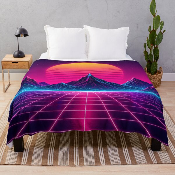 Item preview, Synthwave Retro Sunset Grid Mountain Landscape designed and sold by Owcomm.