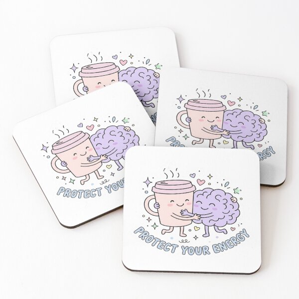 Item preview, Protect Your Energy Cute Coffee Brain Self Care Mental Health⁠ designed and sold by Walidsolo25.