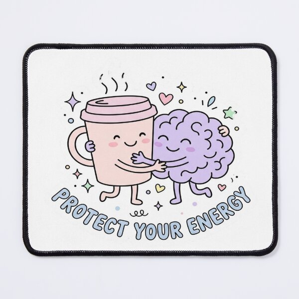 Item preview, Protect Your Energy Cute Coffee Brain Self Care Mental Health designed and sold by Walidsolo25.
