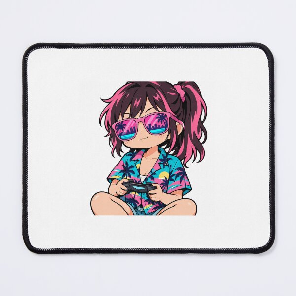 Item preview, Chibi Anime Girl Gamer - Retro Miami Vice Style designed and sold by KvbusJR.