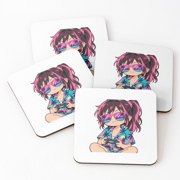 Item preview, Chibi Anime Girl Gamer - Retro Miami Vice Style designed and sold by KvbusJR.