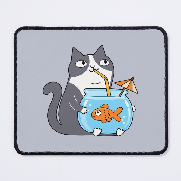 Item preview, Funny Cat Drinking Goldfish Bowl designed and sold by wingoo22.