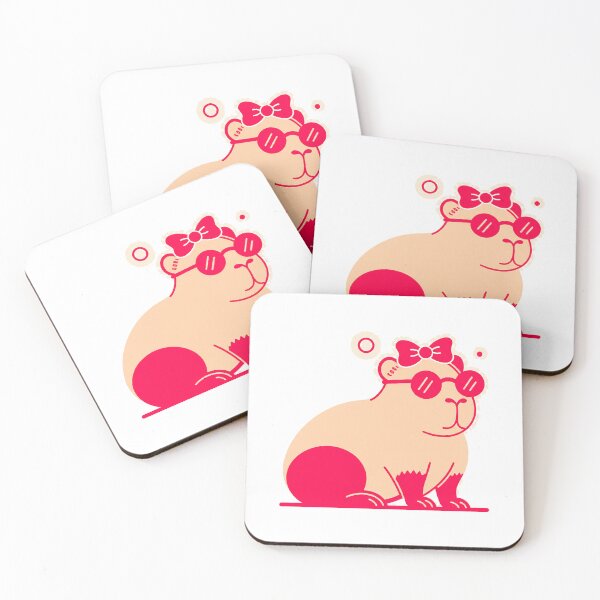 Item preview, cute coquette capybara funny retro pastel aesthetic designed and sold by JheiserDesign.