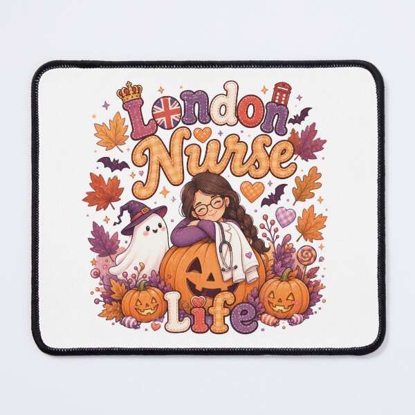 Item preview, London Nurse Life Cute Ghost Halloween Pumpkin designed and sold by TheChalkyFox.