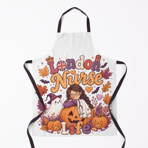 Item preview, London Nurse Life Cute Ghost Halloween Pumpkin designed and sold by TheChalkyFox.