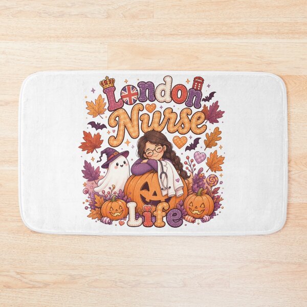 Item preview, London Nurse Life Cute Ghost Halloween Pumpkin designed and sold by TheChalkyFox.