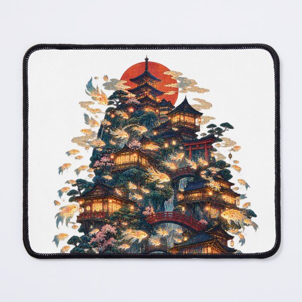 Item preview, The Village of the Nocturnal Fish – Japanese Ukiyo-e Fantasy designed and sold by Substance_life.