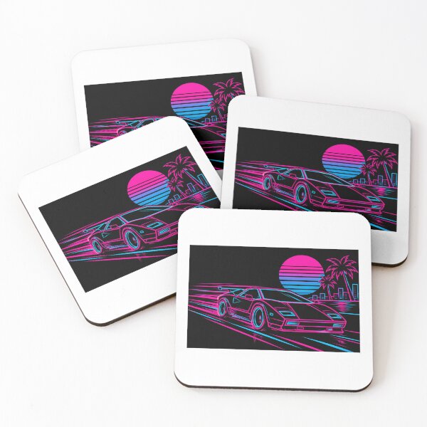 Item preview, 80s Synthwave Sports Supercar Vector - Retro Outrun Aesthetic designed and sold by KvbusJR.