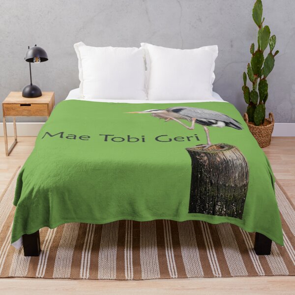 Item preview, Mae Tobi Geri Blue Heron Performing the Crane Green 82b656 designed and sold by Art in My Loft.